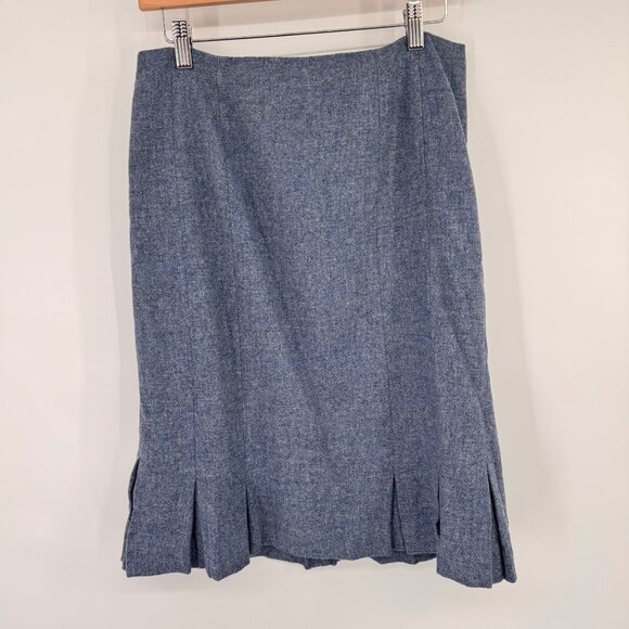Talbots Womens Blue Wool Skirt Pleated Size 6 lined knee length - Picture 7 of 11
